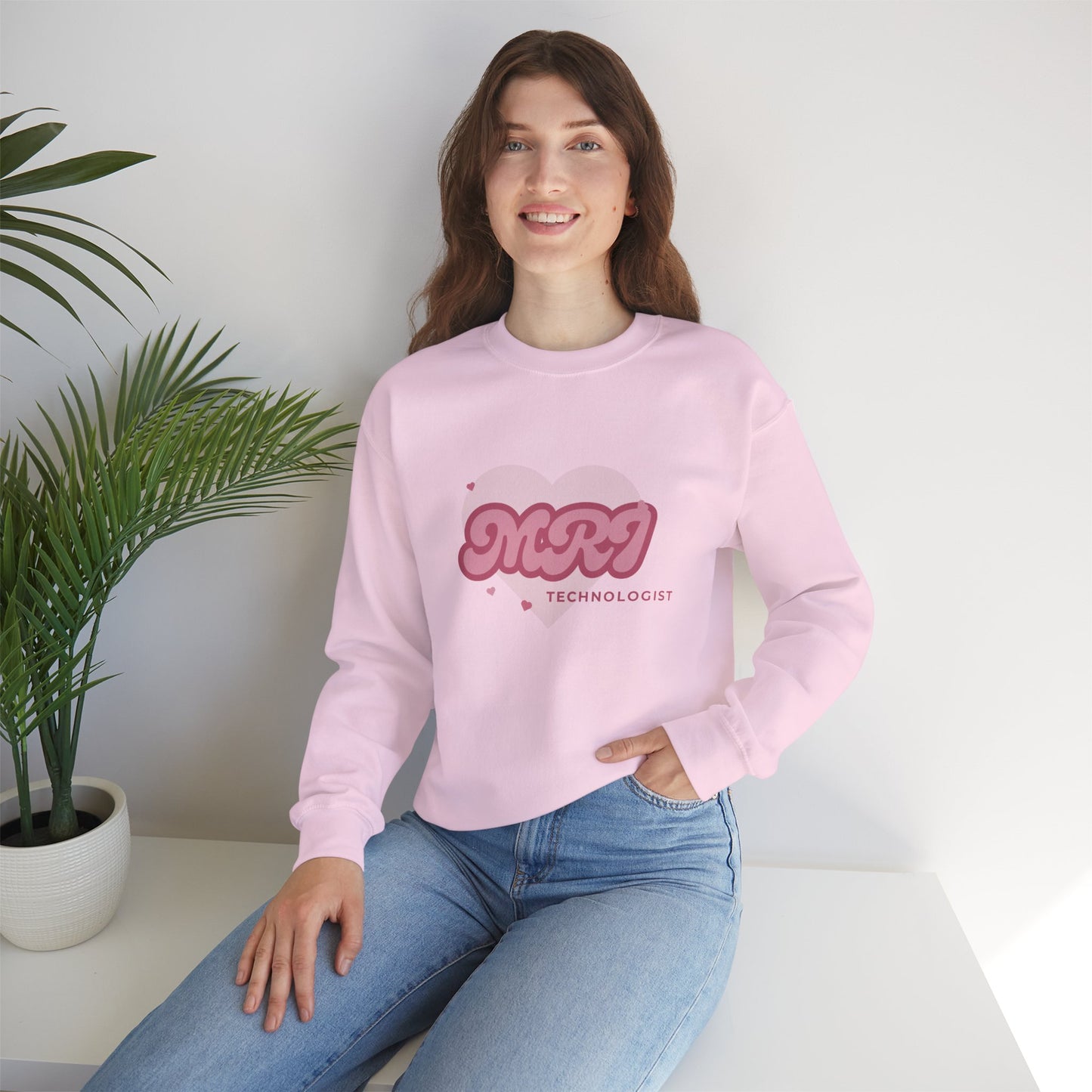 'MRI' technologist Pretty in light pink Unisex Heavy Blend™ Crewneck Sweatshirt