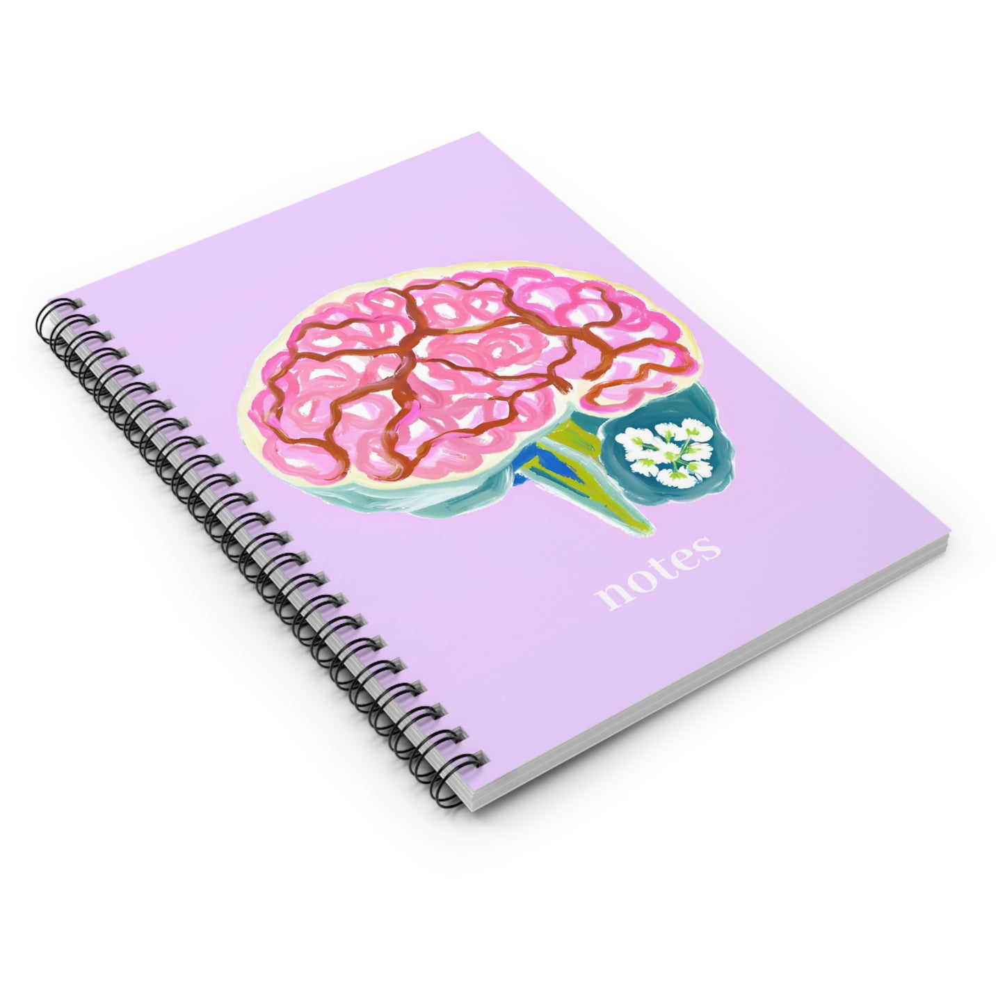 Spiral Notebook - Floral Brain Design for Medical Students