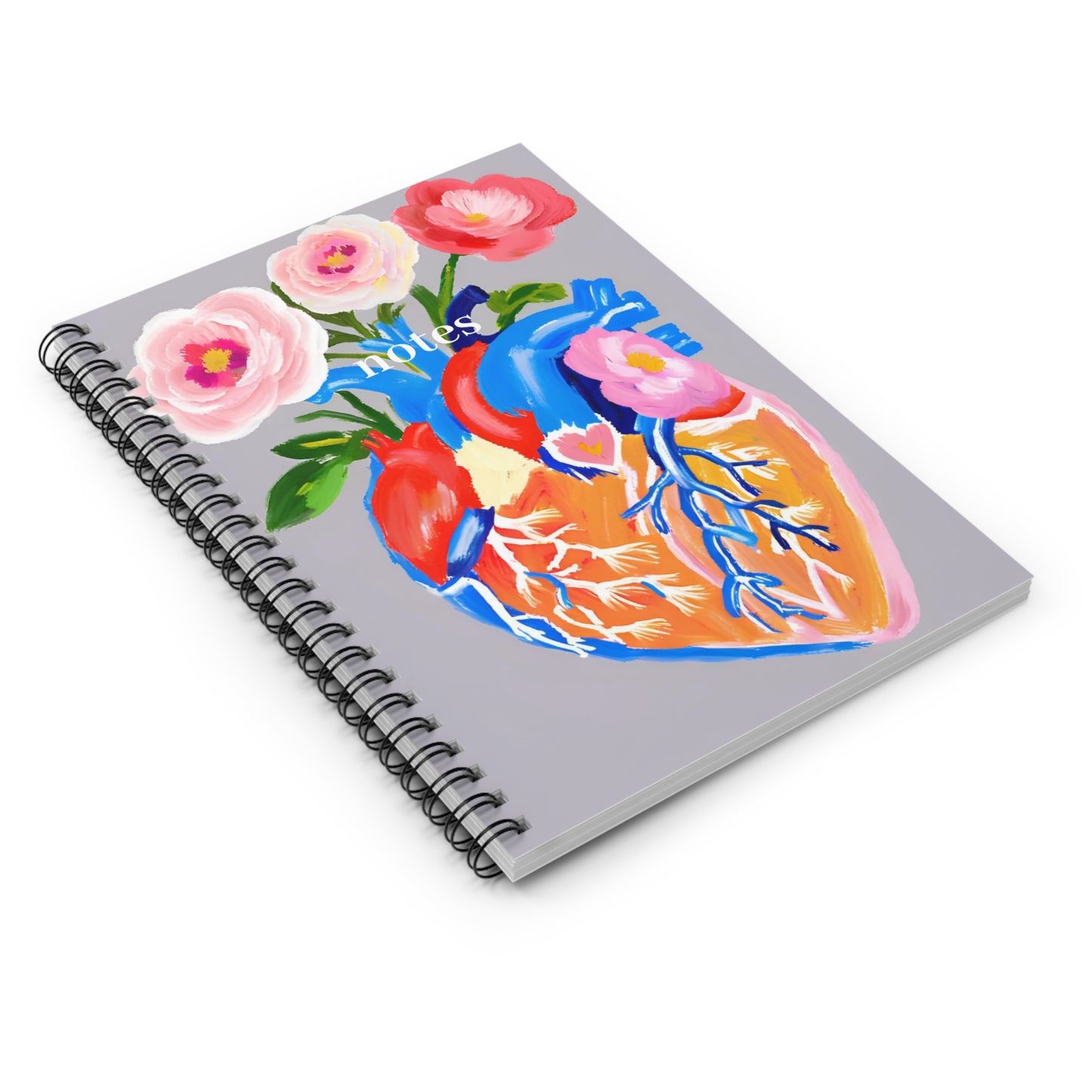 Radiology Notes Spiral Notebook - Floral Heart Design for Medical Students