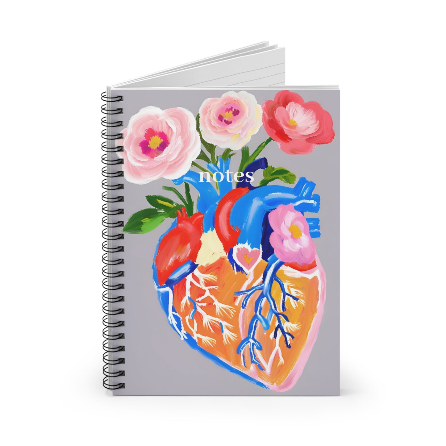 Radiology Notes Spiral Notebook - Floral Heart Design for Medical Students
