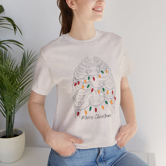 Christmas Lights Neutral Ribs Tee