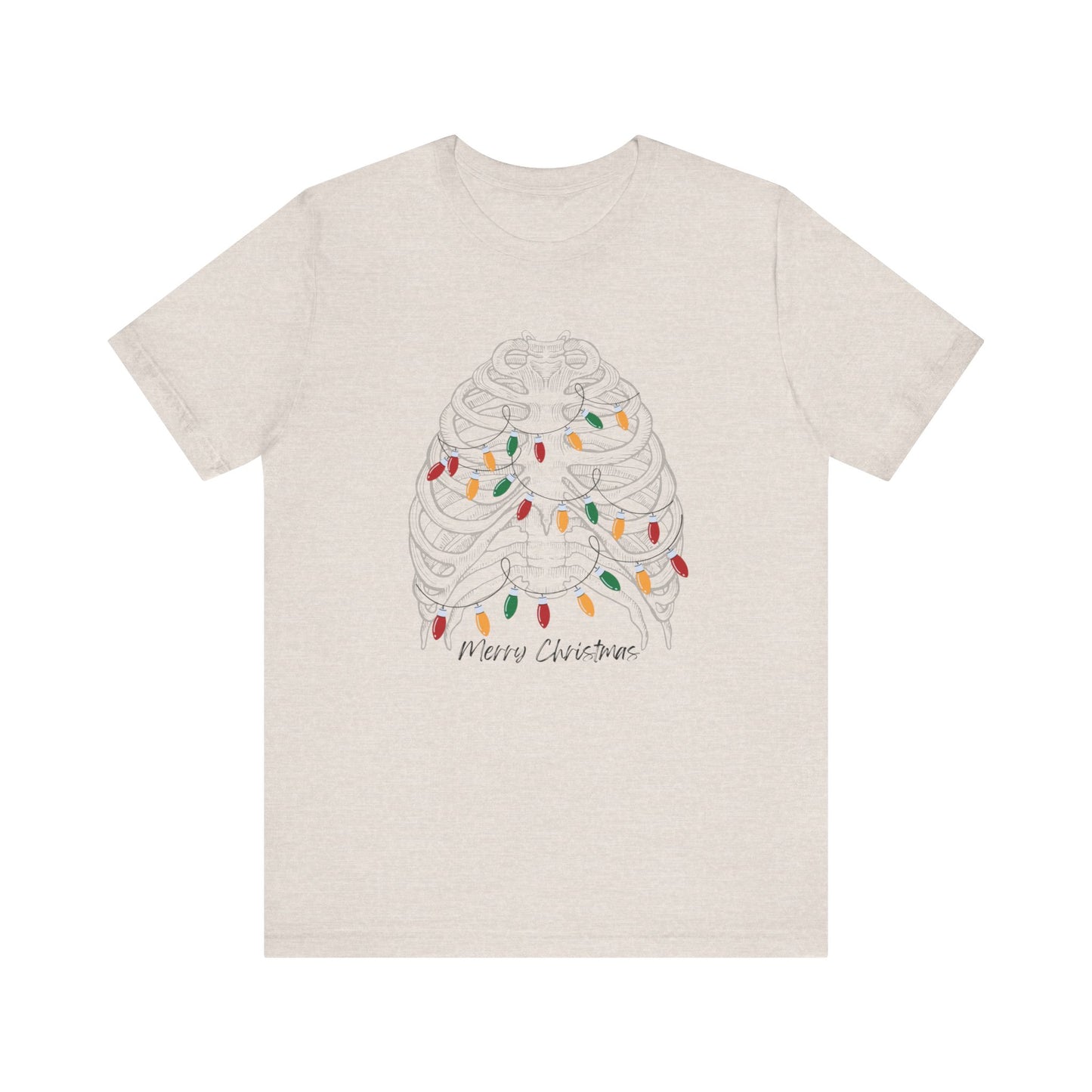 Christmas Lights Neutral Ribs Tee