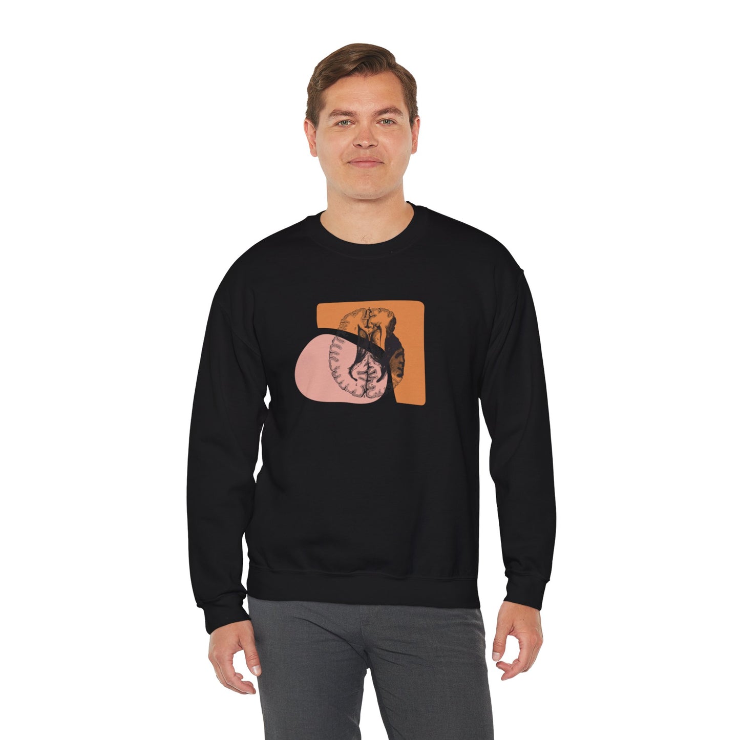 Black Abstract Brain MRI Imaging Unisex Heavy Blend™ Crewneck Sweatshirt