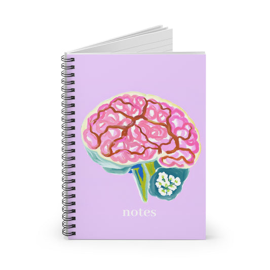 Spiral Notebook - Floral Brain Design for Medical Students