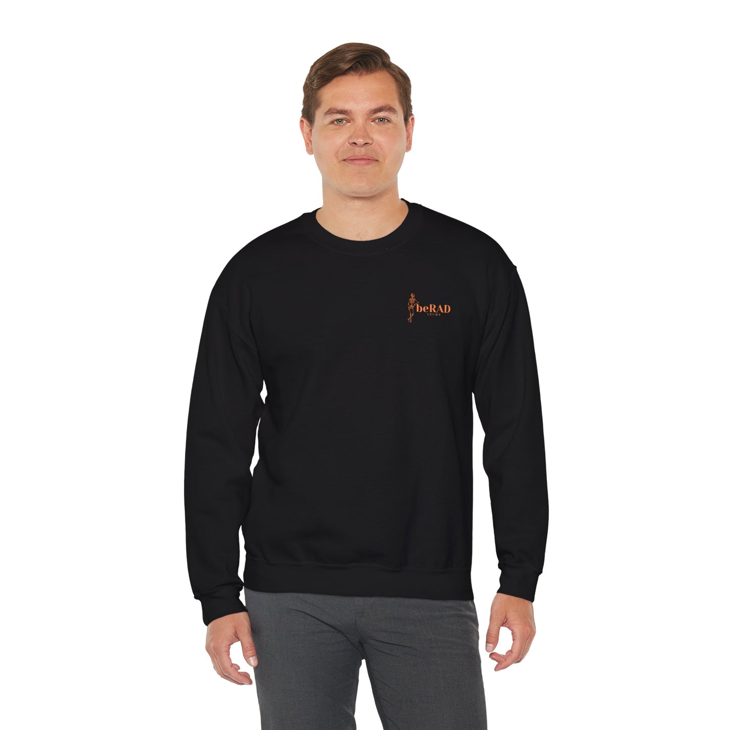 Unisex Mammo Technologist, Mammographer #beRADtechs orange Heavy Blend™ Crewneck Sweatshirt