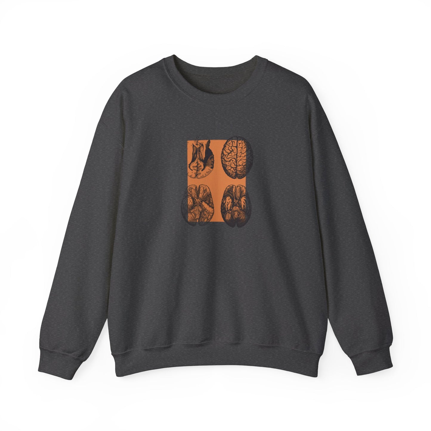 Orange Brain Collage Imaging Unisex Heavy Blend™ Crewneck Sweatshirt