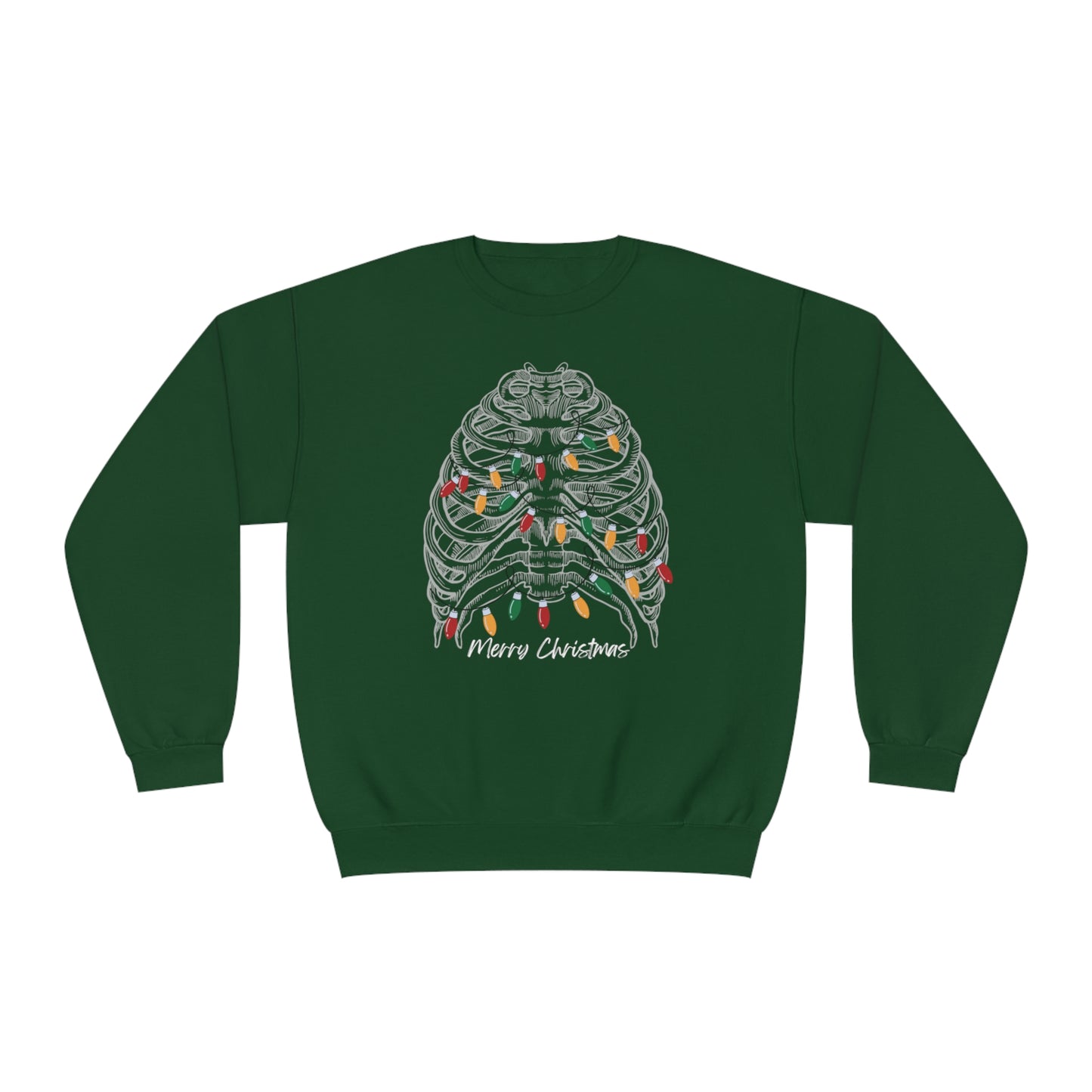 Unisex Merry Christmas Chest Red and Green NuBlend® Crewneck Sweatshirt