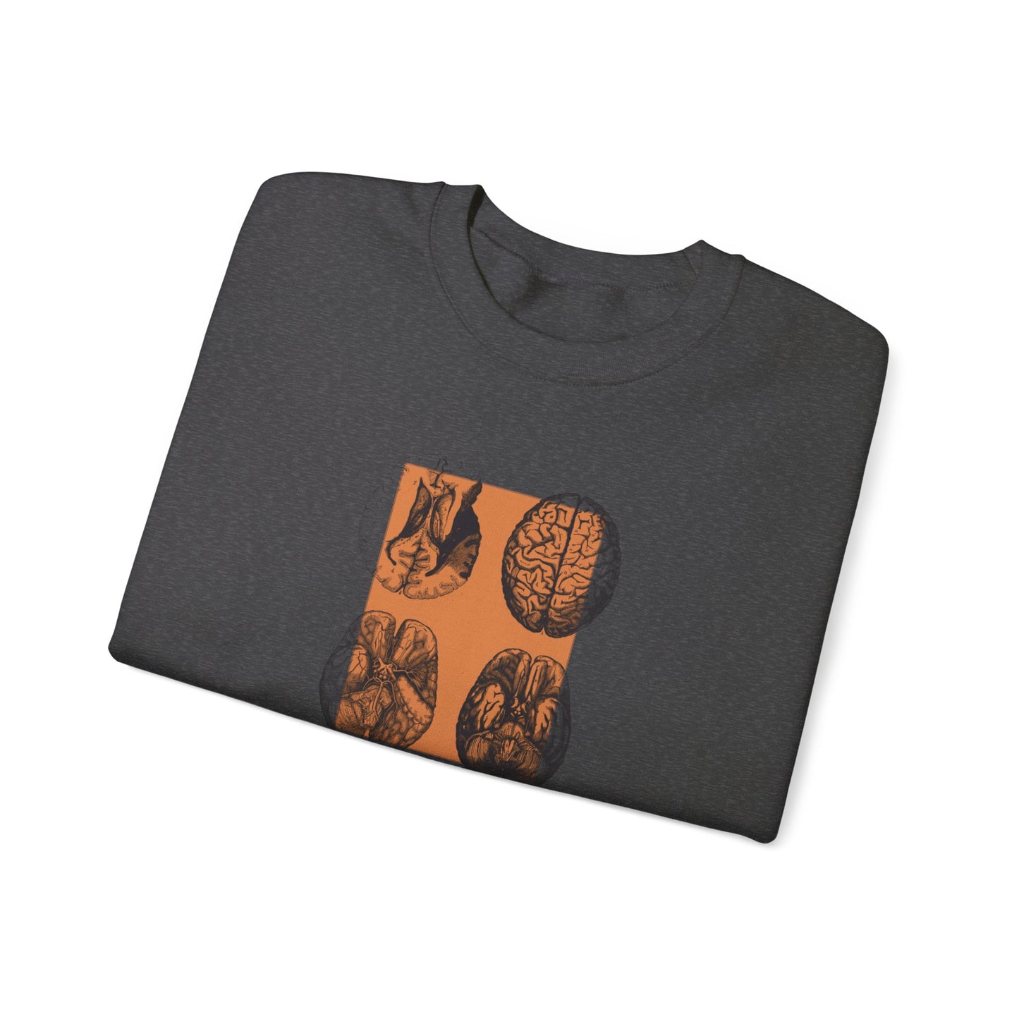 Orange Brain Collage Imaging Unisex Heavy Blend™ Crewneck Sweatshirt