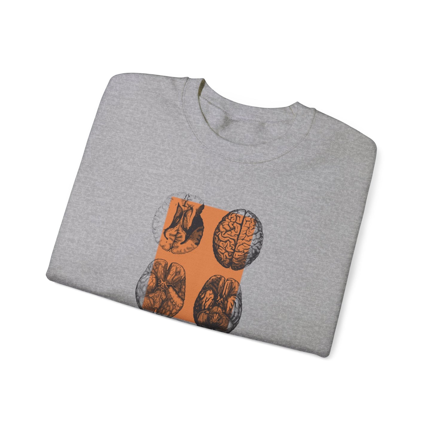 Orange Brain Collage Imaging Unisex Heavy Blend™ Crewneck Sweatshirt