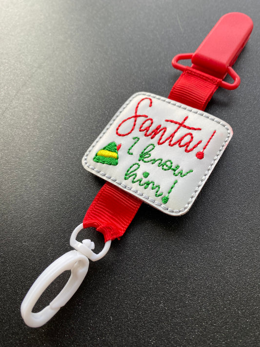 Santa! I know him! Christmas Red MRI safe badge clip