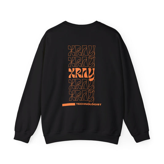 'X-ray Technologist' Groovy Orange & Black Unisex Heavy Blend™ Crewneck Sweatshirt