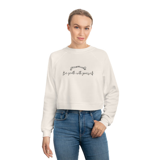 Women's Bone 'Be gentle with yourself' Cropped Fleece Pullover