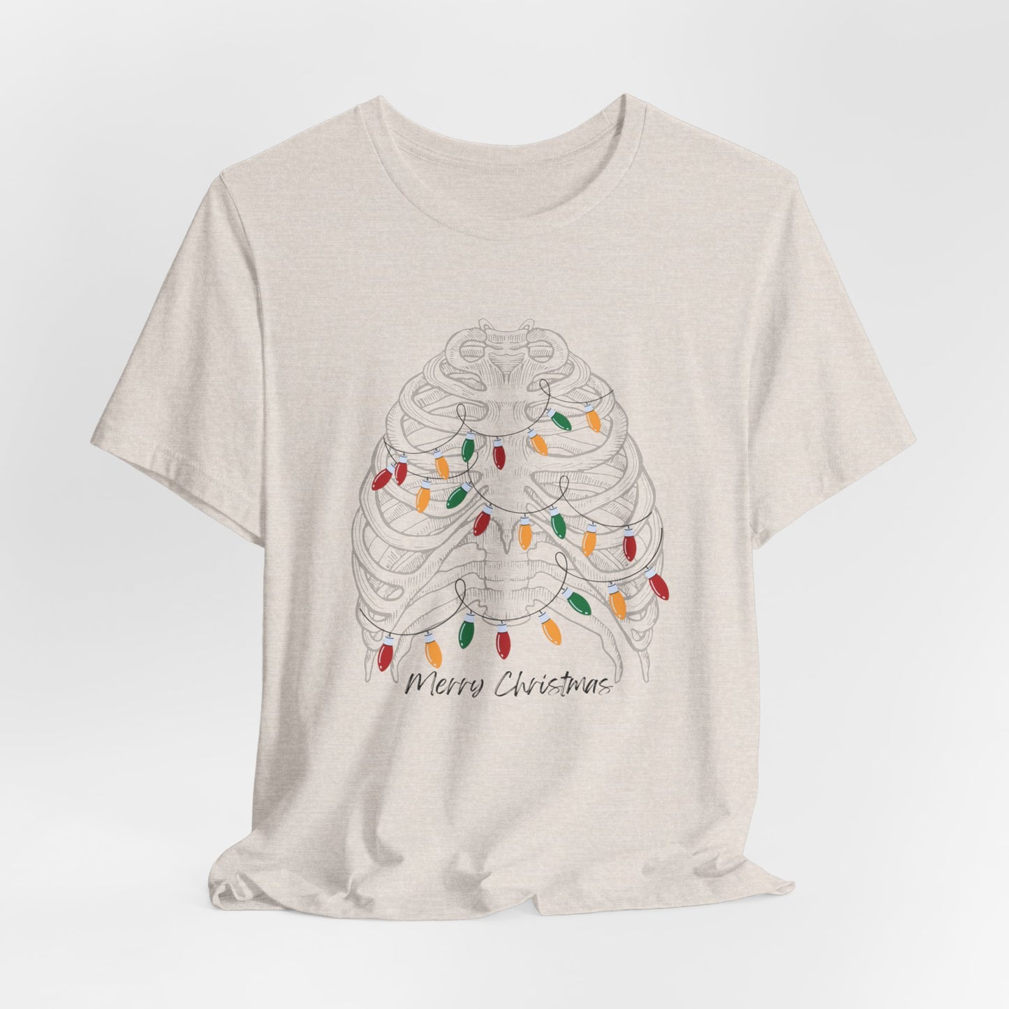 Christmas Lights Neutral Ribs Tee