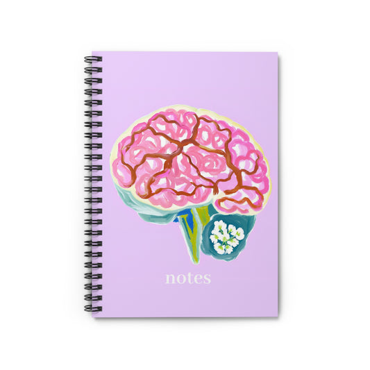 Spiral Notebook - Floral Brain Design for Medical Students