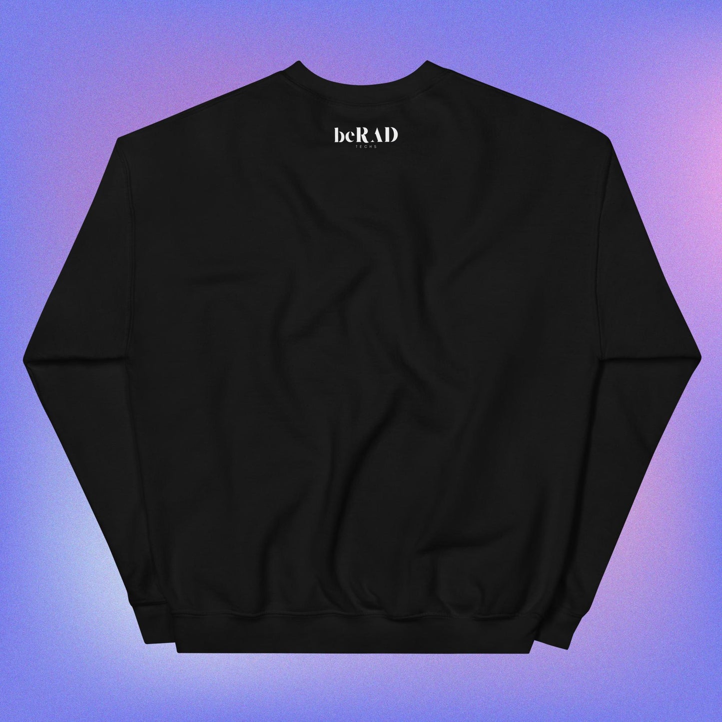 Embroidered Front Diffusion Brain Black Unisex Sweatshirt