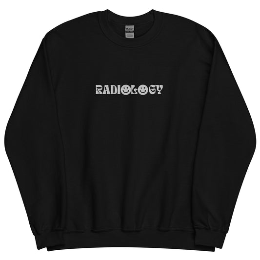 Embroidered Front Black Radiology Unisex Sweatshirt