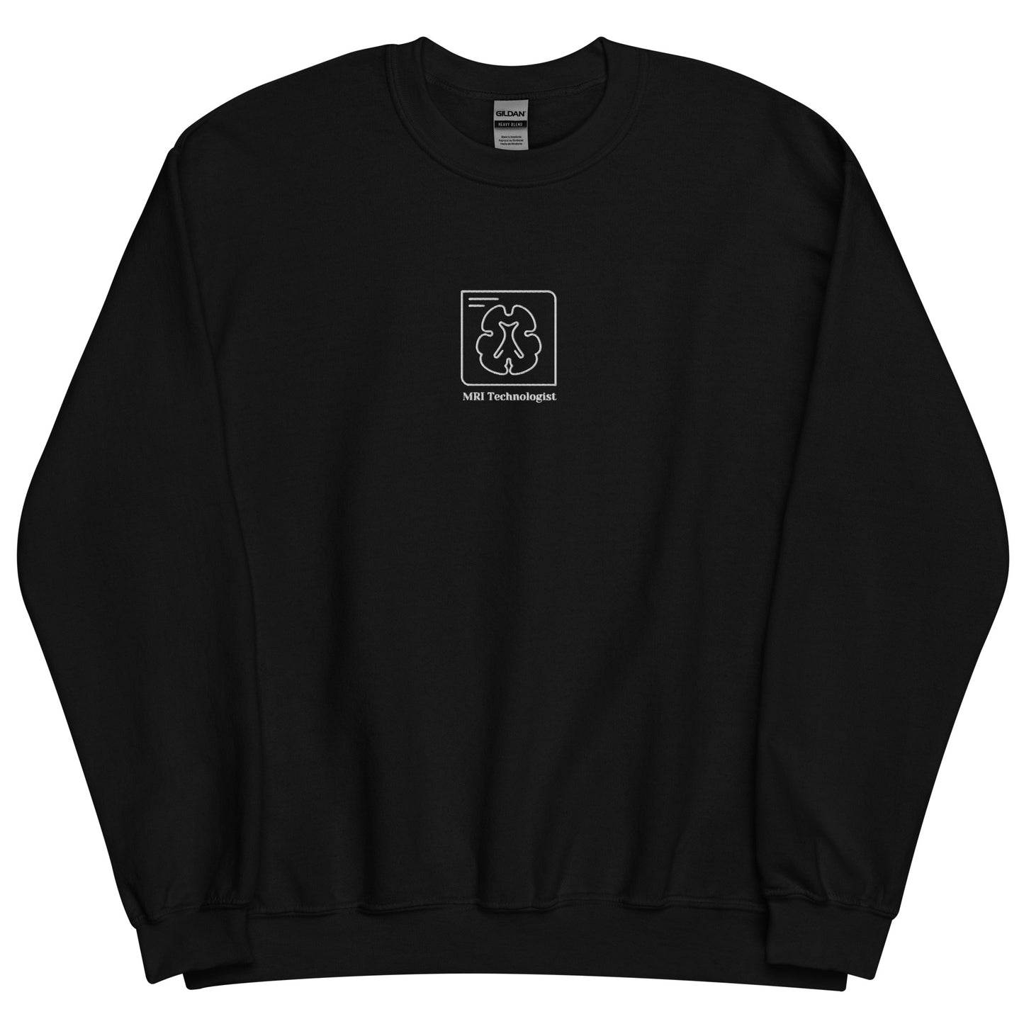 Embroidered Front MRI tech Brain Black Unisex Sweatshirt