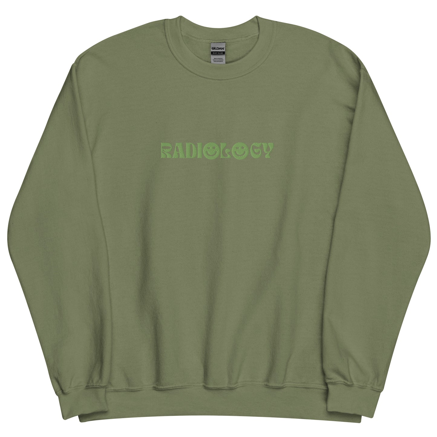 Embroidered Front Green Radiology Unisex Sweatshirt